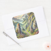 Mystiek pad en citaat vierkante sticker (Envelop)