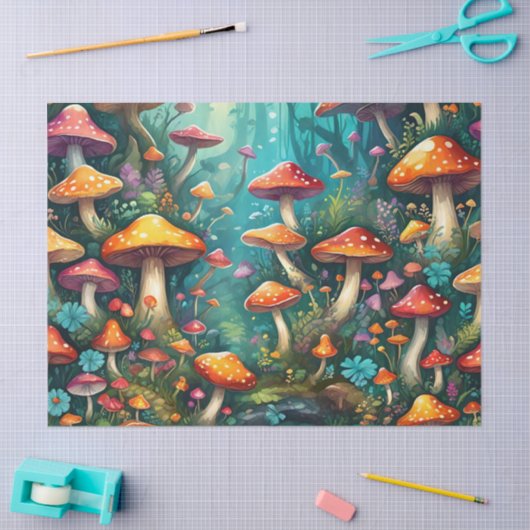 Mystiek paddenstoelenbos tissuepapier (Craft)