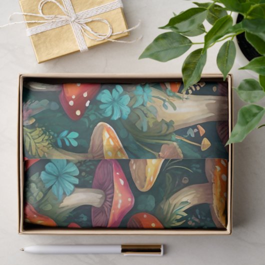 Mystiek paddenstoelenbos tissuepapier (Geschenk)