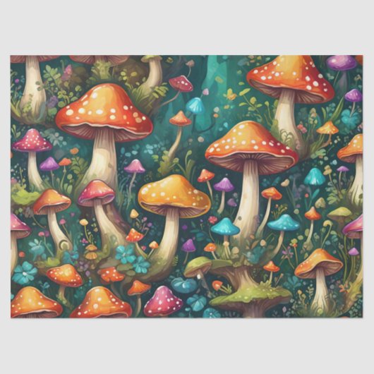 Mystiek paddenstoelenbos tissuepapier (Voorkant)