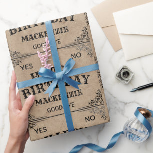 Mystiek pratende geest bord aangepaste naam cadeaupapier