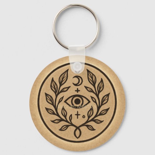 Mystiek Protectief Oog Maan Symbool Sleutelhanger (Voorkant)