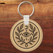Mystiek Protectief Oog Maan Symbool Sleutelhanger (Voorkant)