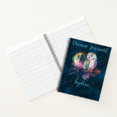 Mystiek Rainbow Owl & Full Moon Celestial Journal Notitieboek (Binnen)
