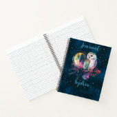 Mystiek Rainbow Owl & Full Moon Celestial Journal Notitieboek (Binnen)