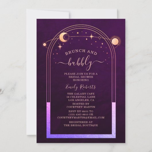 Mystiek Rainbow Plum Celestial Vrijgezellenfeest Kaart (Voorkant)