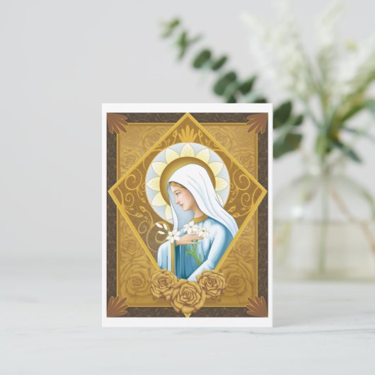 Mystiek Roos Briefkaart (Staand voorkant)