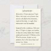 Mystiek Roos Maagd Mary Memorare Prayer Heilige He Bedankkaart (Achterkant)