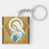 Mystiek Roos Sleutelhanger (Achterkant)