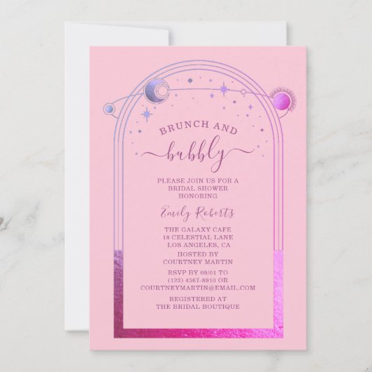 Mystiek Roze Paarse Hemelse Vrijgezellenfeest Kaart (Voorkant)