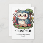 Mystiek Schattige Uil Baby shower Bedankkaart (Voorkant / Achterkant)