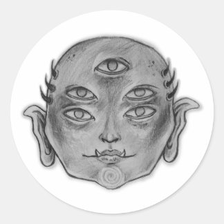 Mystiek schepsel Hannya Ronde Sticker