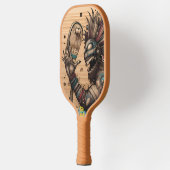 Mystiek schepsel onthuld op houten plank Afbeeldin Pickleball Paddle (Links)