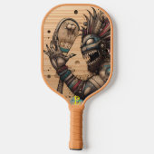 Mystiek schepsel onthuld op houten plank Afbeeldin Pickleball Paddle (Achterkant)