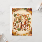 Mystiek Seizoen Herfst Herfst Gelukkige Verjaarda Kaart (Voorkant / Achterkant in situ)