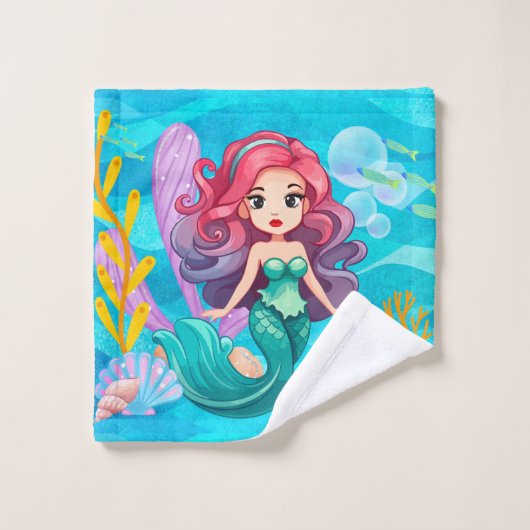 mystiek sirene-ontwerp bad handdoek (Wasdoekje)