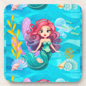 Mystiek sirene ontwerp bier onderzetter (Voorkant)