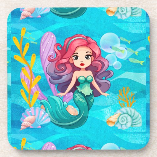 Mystiek sirene ontwerp bier onderzetter (Voorkant)