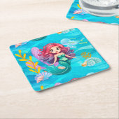 Mystiek sirene ontwerp kartonnen onderzetters (Schuin)