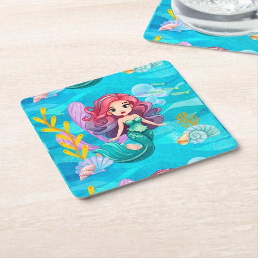 Mystiek sirene ontwerp kartonnen onderzetters (Schuin)