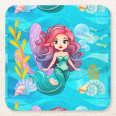 Mystiek sirene ontwerp kartonnen onderzetters (Voorkant)