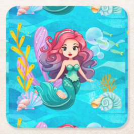 Mystiek sirene ontwerp kartonnen onderzetters