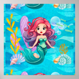 Mystiek sirene ontwerp poster