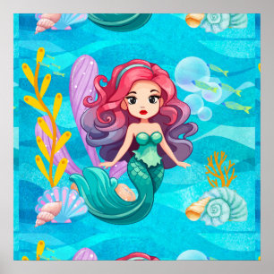 Mystiek sirene ontwerp poster