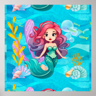 Mystiek sirene ontwerp poster