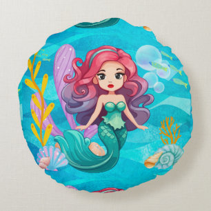 Mystiek sirene ontwerp rond kussen