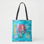mystiek sirene-ontwerp tote bag (Voorkant)