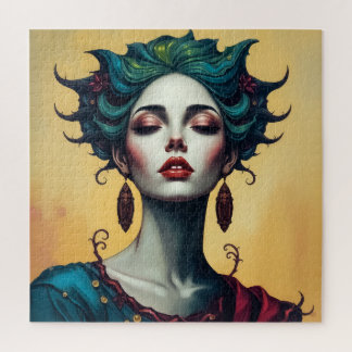 Mystiek Sireneportret - Elegante fantasiekunst Legpuzzel