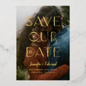 Mystiek Sla de datumtypografie op Folie Uitnodiging (Voorkant)