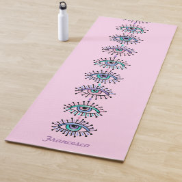 Mystiek Spiritueel Ogen Derde Oog Motief op Roze Yogamat