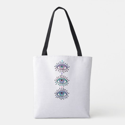 Mystiek Spiritueel Ogen Ontwerp op Wit Tas (Achterkant)