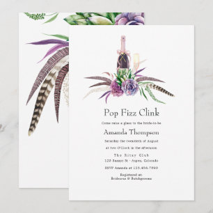 Mystiek Succulent Pop Fizz Clink Vrijgezellenfeest Kaart