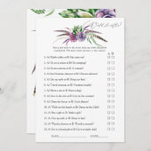 Mystiek Succulent Vrijgezellenfeest Game Kaart (Voorkant / Achterkant)