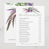 Mystiek Succulent Vrijgezellenfeest Game Kaart (Voorkant / Achterkant)