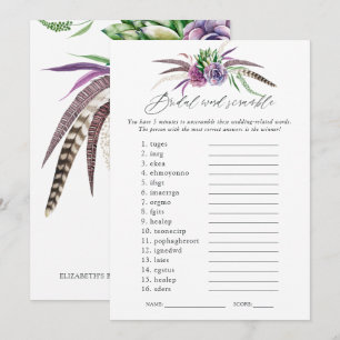 Mystiek Succulent Vrijgezellenfeest Game Kaart