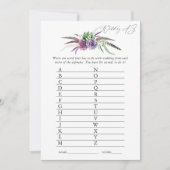 Mystiek Succulent Vrijgezellenfeest Game Kaart (Voorkant)