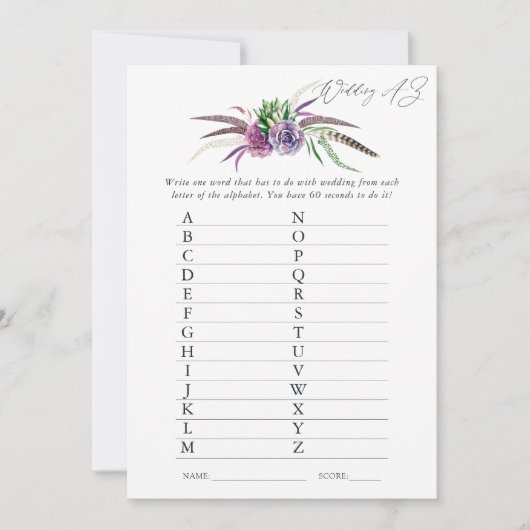 Mystiek Succulent Vrijgezellenfeest Game Kaart (Voorkant)