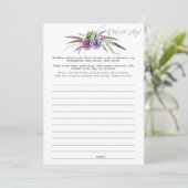 Mystiek Succulent Vrijgezellenfeest Game Kaart (Staand voorkant)