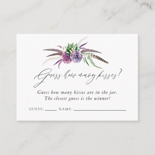 Mystiek Succulent Vrijgezellenfeest Kissingspel Informatiekaartje (Voorkant)