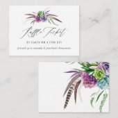 Mystiek Succulent Vrijgezellenfeest Raffle Ticket Informatiekaartje (Voorkant / Achterkant)