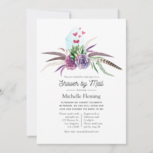 Mystiek Succulents Vrijgezellenfeest by Mail Kaart (Voorkant)