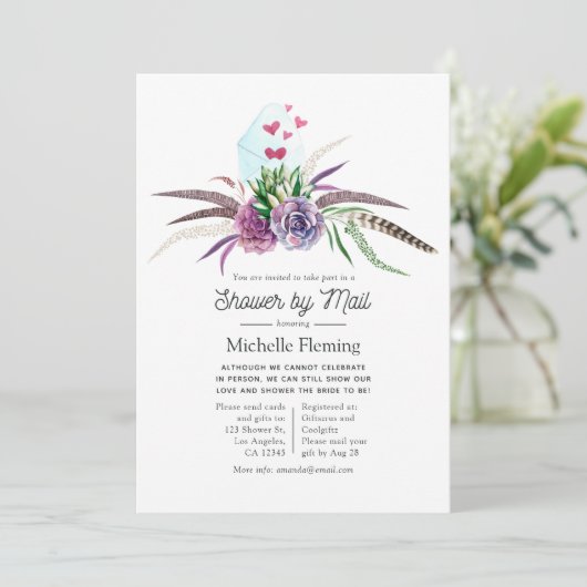 Mystiek Succulents Vrijgezellenfeest by Mail Kaart (Staand voorkant)