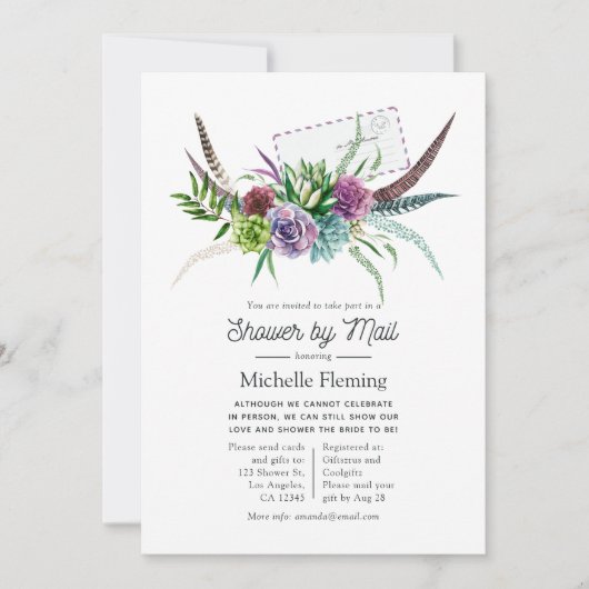 Mystiek Succulents Vrijgezellenfeest by Mail Kaart (Voorkant)