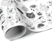 Mystiek Tattoo: Handgetekende  badge Cadeaupapier (Rol Hoek)