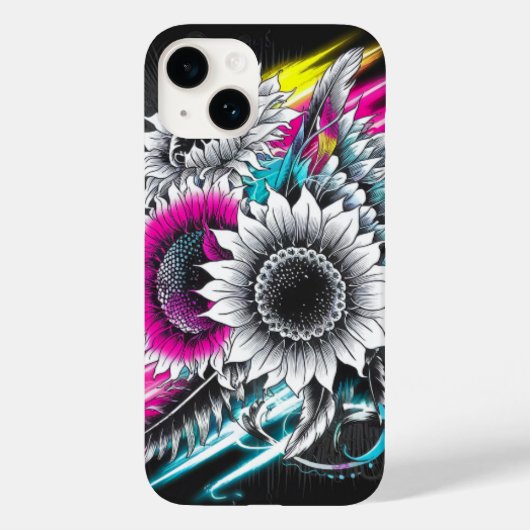 Mystiek Tattoo Vibe Levendige Zonnebloemen Case-Mate iPhone Case (Achterkant)