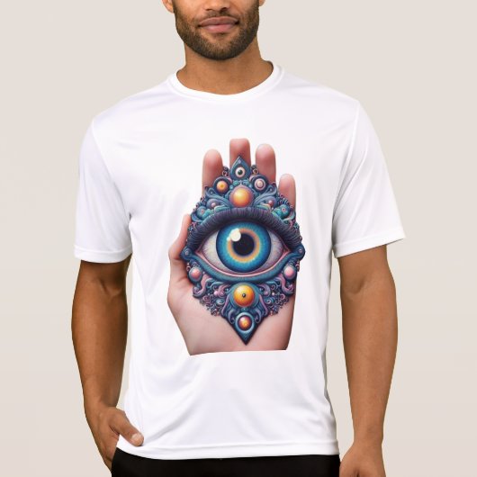 Mystiek Third Eye Hand Art t shirt ontwerp (Voorkant)